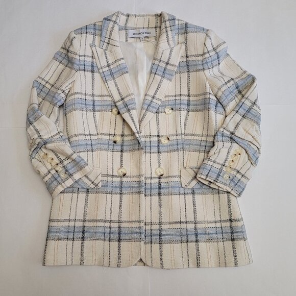 VERONICA BEARD Beacon Dickey Checked Cotton-Blend Blazer - Picture 8 of 16